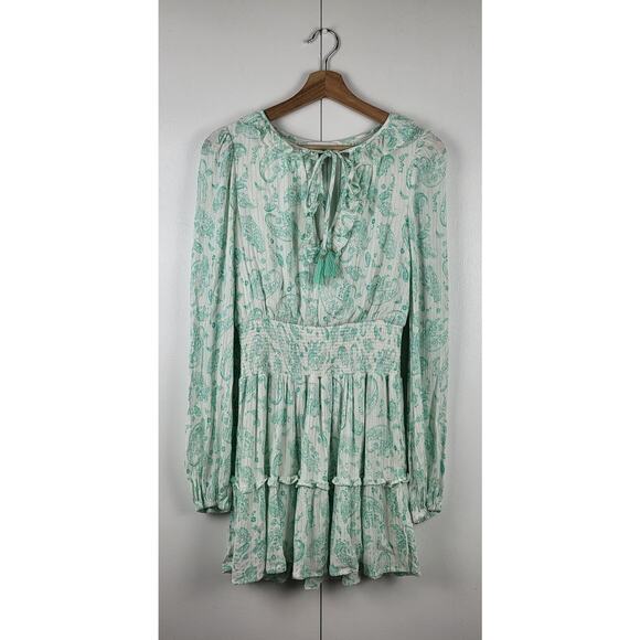 House of Harlow 1960 Dresses & Skirts - REVOLVE House of Harlow 1960 Ajay Paisley Long Sleeve Ruffle Smock Mini Dress S